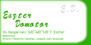 eszter domotor business card